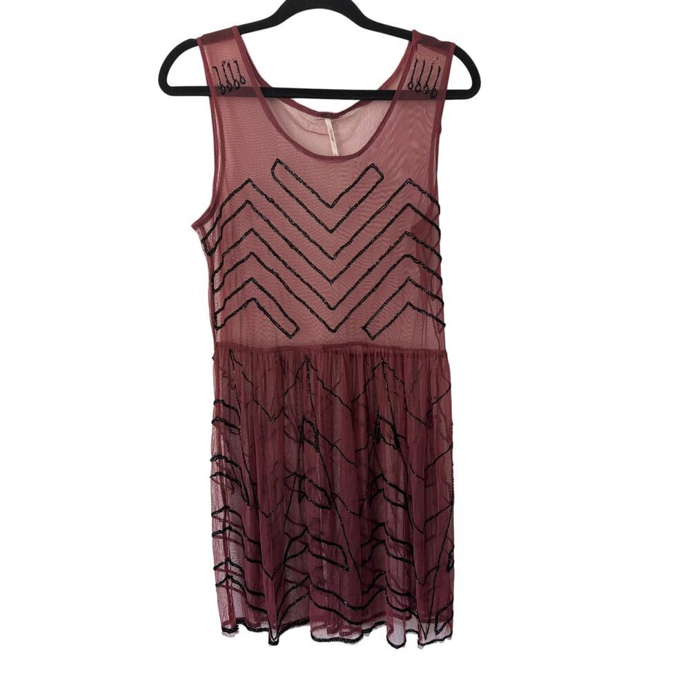 Free People Embellished Beaded Slip Dress Small